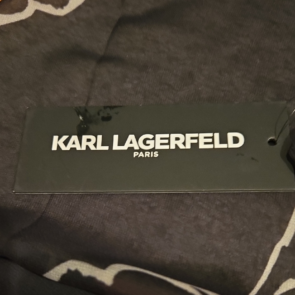 Karl Lagerfeld Black and White Scarf Nwt - Picture 2 of 5